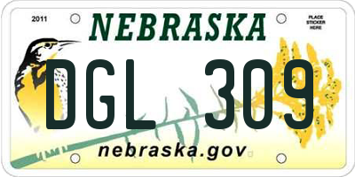 NE license plate DGL309