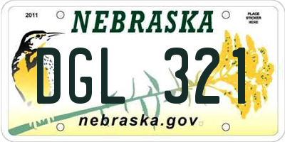 NE license plate DGL321