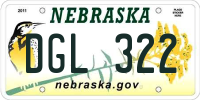 NE license plate DGL322