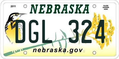 NE license plate DGL324