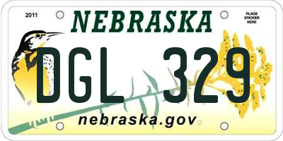 NE license plate DGL329