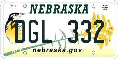NE license plate DGL332