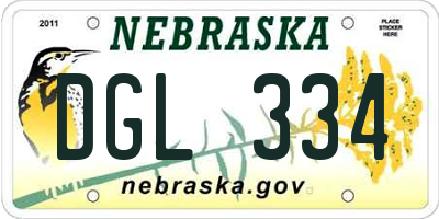 NE license plate DGL334