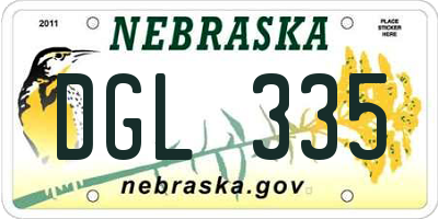 NE license plate DGL335