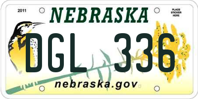 NE license plate DGL336