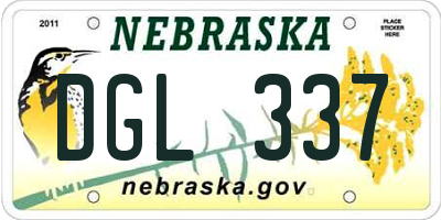 NE license plate DGL337