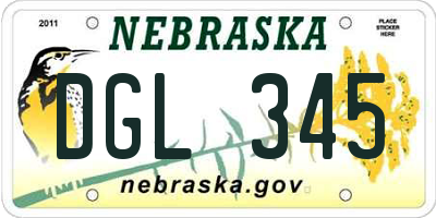 NE license plate DGL345