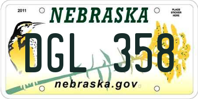NE license plate DGL358