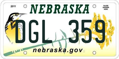 NE license plate DGL359