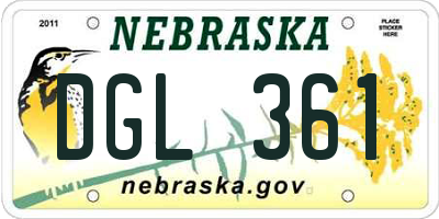 NE license plate DGL361