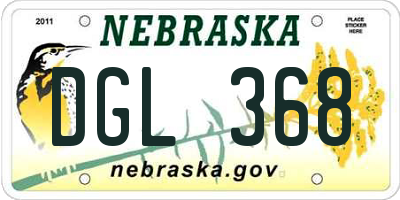 NE license plate DGL368