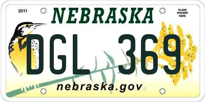 NE license plate DGL369