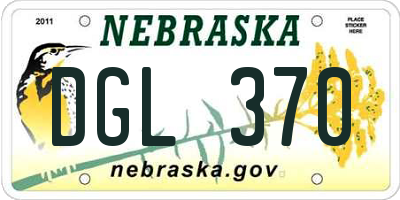 NE license plate DGL370