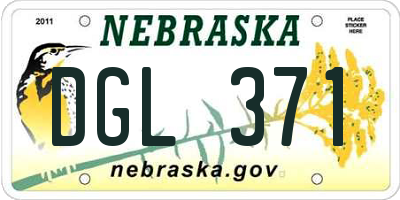 NE license plate DGL371