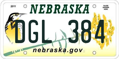 NE license plate DGL384