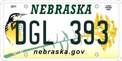 NE license plate DGL393