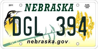 NE license plate DGL394