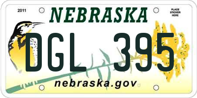 NE license plate DGL395