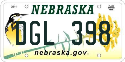 NE license plate DGL398