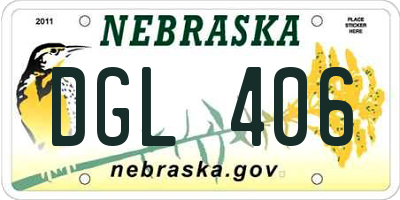 NE license plate DGL406