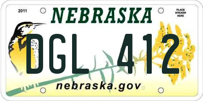 NE license plate DGL412