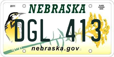 NE license plate DGL413