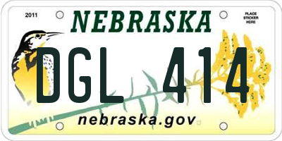NE license plate DGL414