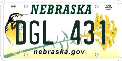 NE license plate DGL431