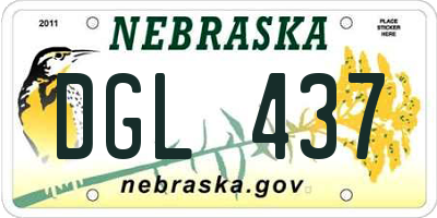 NE license plate DGL437