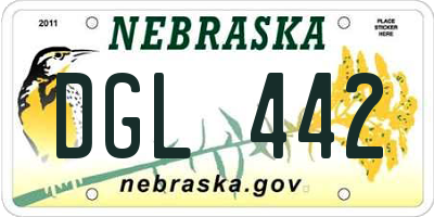 NE license plate DGL442