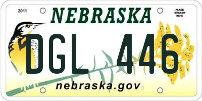 NE license plate DGL446