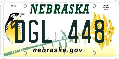 NE license plate DGL448