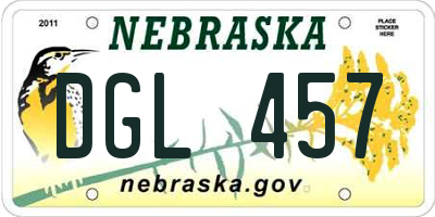 NE license plate DGL457