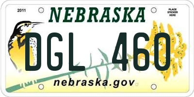 NE license plate DGL460