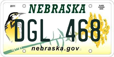 NE license plate DGL468