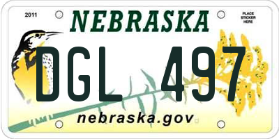 NE license plate DGL497