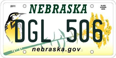 NE license plate DGL506
