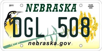 NE license plate DGL508