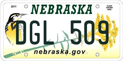 NE license plate DGL509