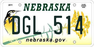 NE license plate DGL514
