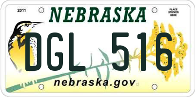 NE license plate DGL516