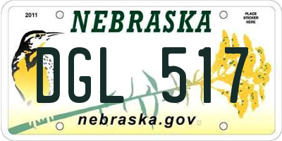 NE license plate DGL517