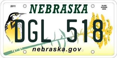 NE license plate DGL518