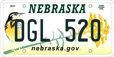 NE license plate DGL520