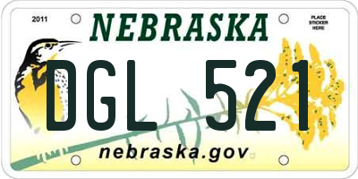 NE license plate DGL521