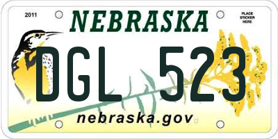 NE license plate DGL523