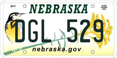 NE license plate DGL529