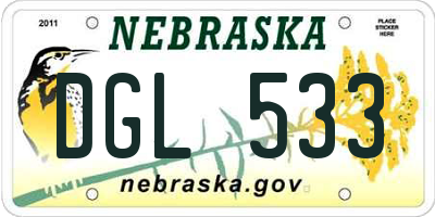 NE license plate DGL533