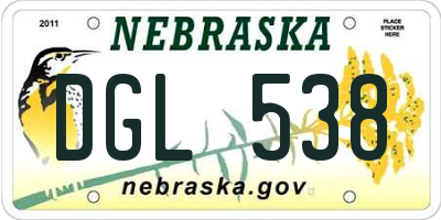 NE license plate DGL538