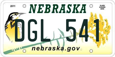 NE license plate DGL541